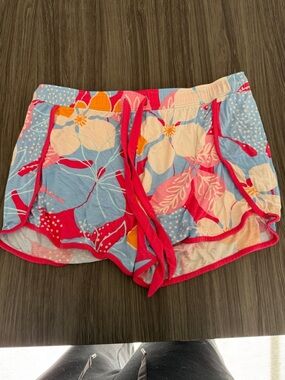 P.J. Salvage Pink, Blue & White Floral Athletic Shorts